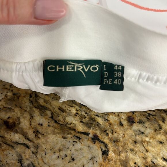 Chervò Floral Print White And Red Golf Skort With Pockets Size 8 - Picture 5 of 9